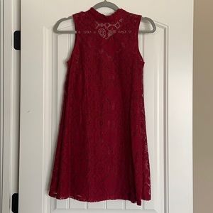 BOOHOO Red Lace Dress